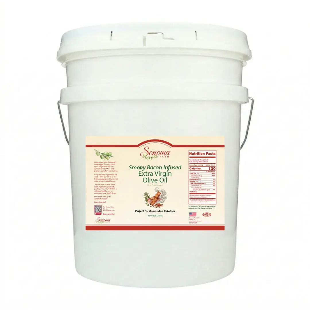 EVOO Smoky Bacon - 5 Gallon Label