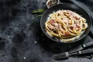 Black Truffle Bacon Bucatini Pasta with Cauliflower Recipe