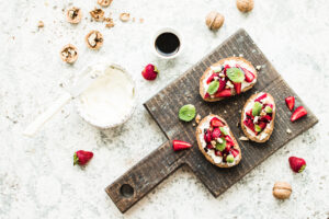 Strawberry Ricotta with Strawberry Balsamic Bruschetta Recipe