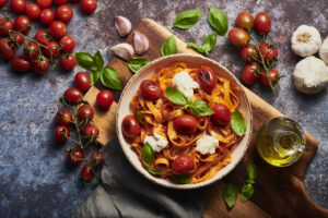 Burrata Pasta with Cherry Tomatoes and Garlic Olive Oil Recipe
