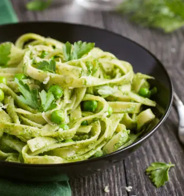 Green Pea Pesto Pasta with Lemon Olive Oil Recipe