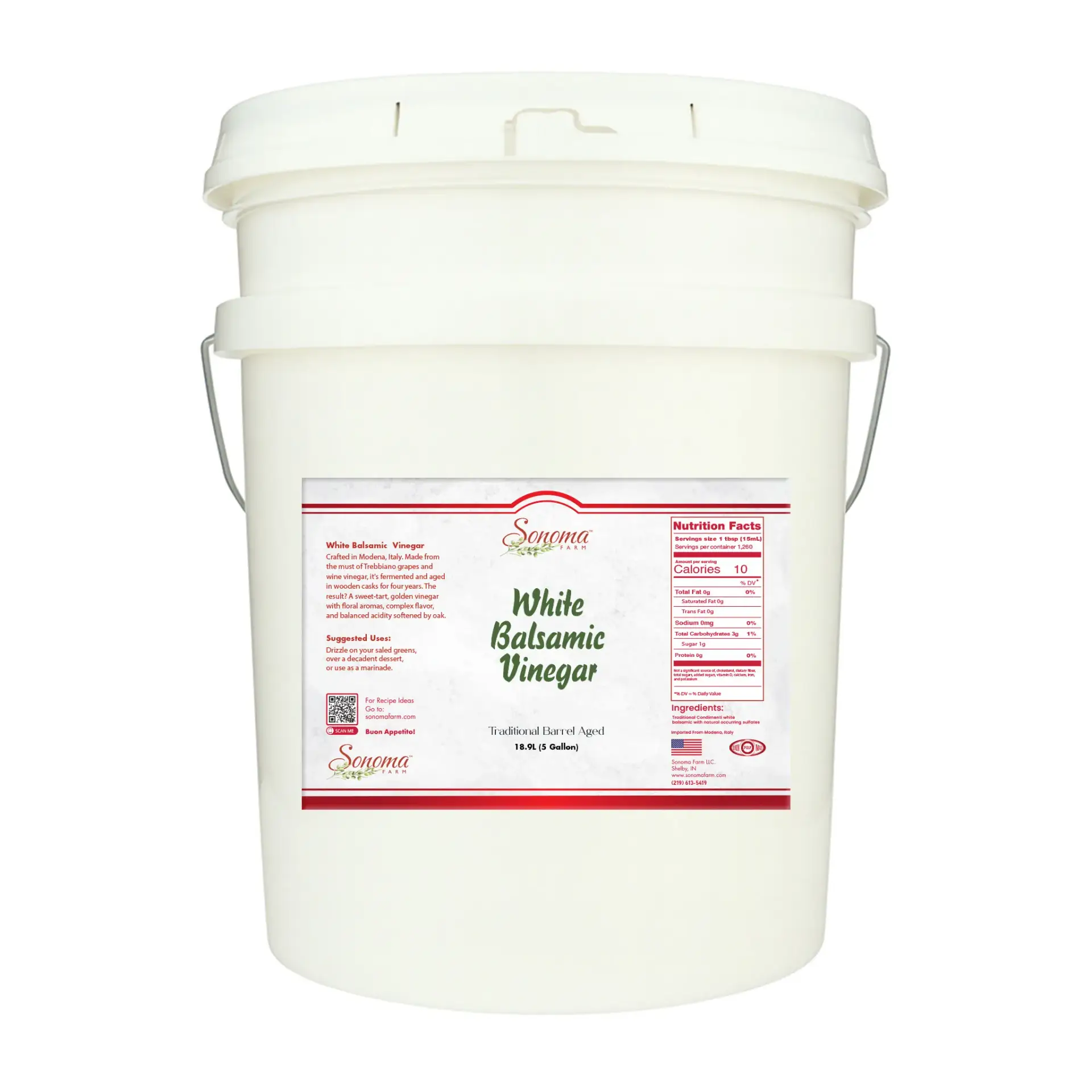 White Balsamic Vinegar - Regular - 5 Gallon