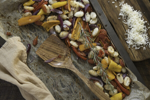 Sheet Pan Gnocchi with Garlic Olive Oil and Roasted Vegetables