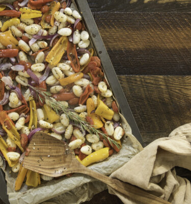 Sheet Pan Gnocchi with Garlic Olive Oil and Roasted Vegetables