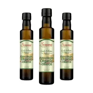 Three Pack of Organic Garlic and Butter Extra Virgin Olive Oil - 500 mL Bottles