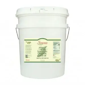 5 Gallon Pail of organic Jalapeno extra virgin olive oil