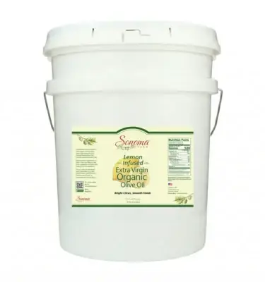 5 Gallon Pail of organic lemon extra virgin olive oil