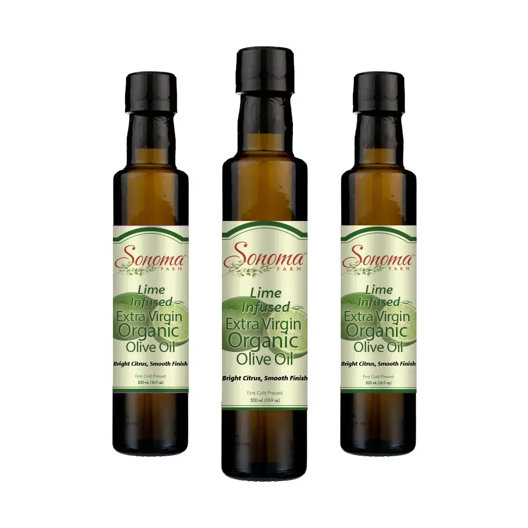 Organic Lime Extra Virgin Olive Oil - 500 mL - 3 Pack