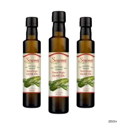 3 pack of 500 ml bottles of dill olive oil