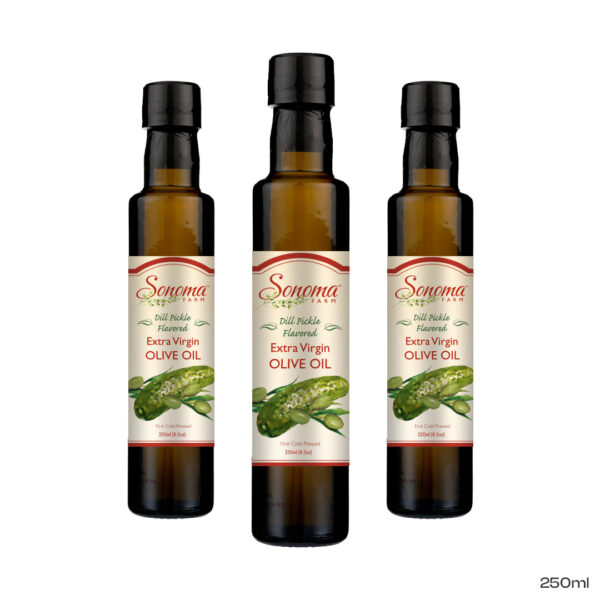 3 pack of 500 ml bottles of dill olive oil