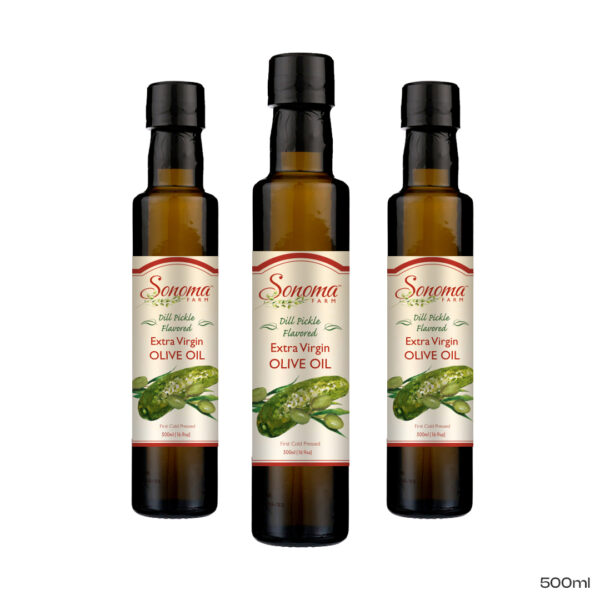 3 pack of 250 ml bottles of dill olive oil