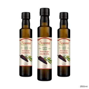 3 250 ml bottles of chipotle olive oil