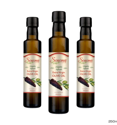 3 250 ml bottles of chipotle olive oil