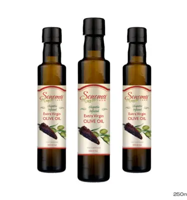 3 250 ml bottles of chipotle olive oil