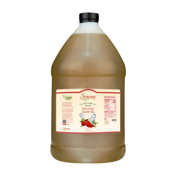 1 gallon of chipotle olive oil - front side