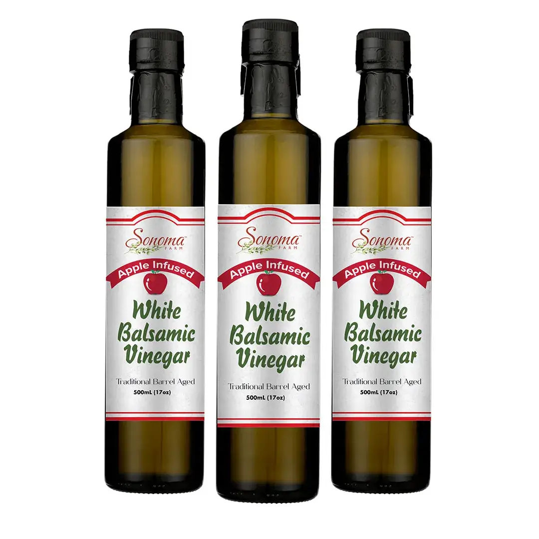 White Balsamic Vinegar - Flavor Infused - Almond -500ml - 3 Pack