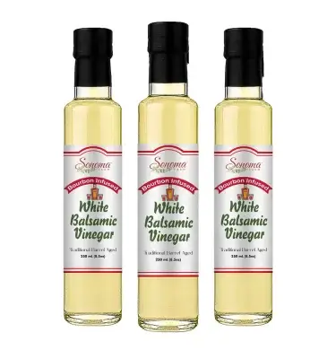 White Balsamic Vinegar - Flavor Infused - Bourbon - 250ml - Three Pack