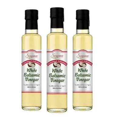 White Balsamic Vinegar - Flavor Infused - Coconut - 250ml - Three Pack