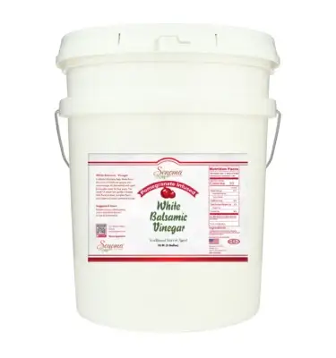 White Balsamic Vinegar - Flavor Infused - Pomegranate - 5 Gallon