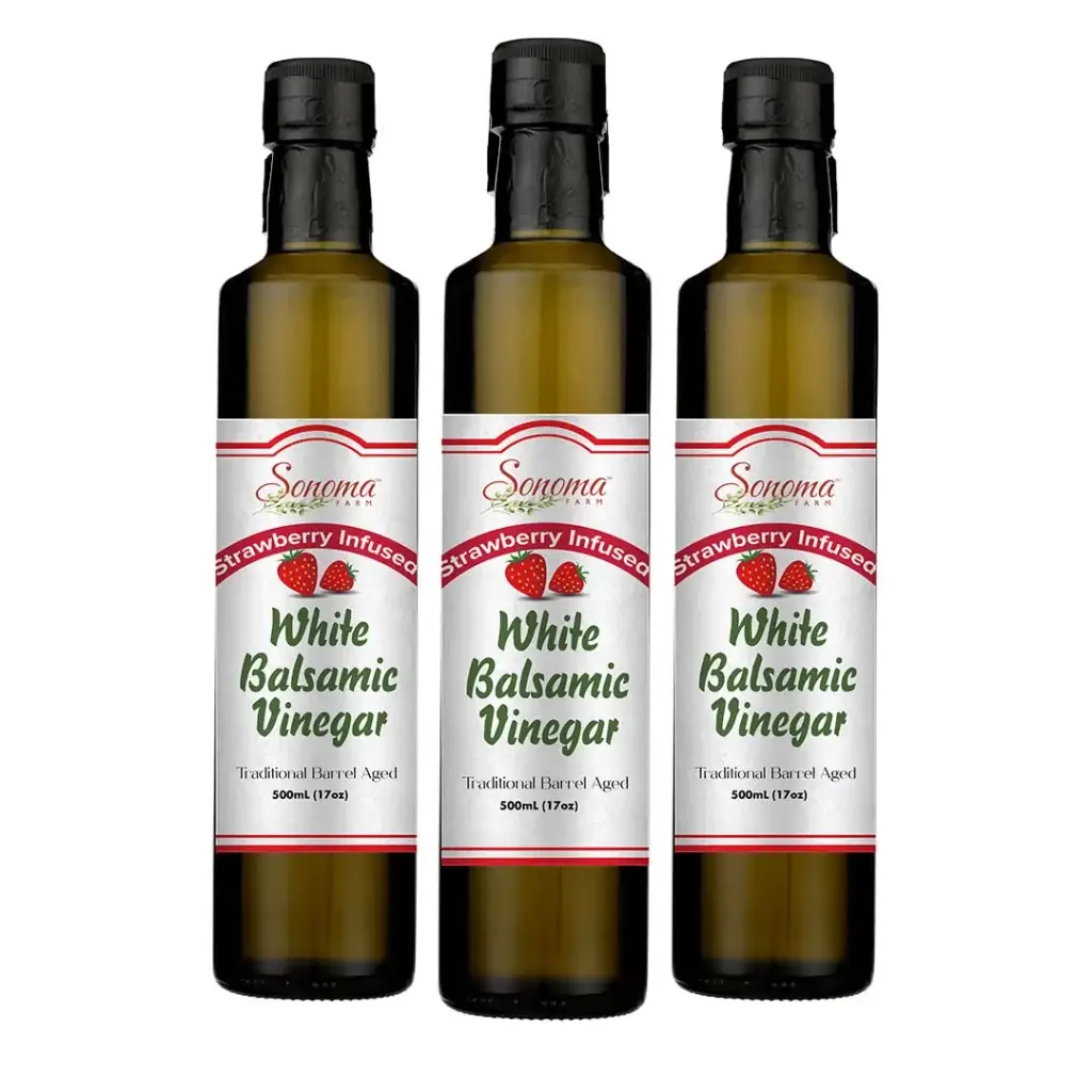 White Balsamic Vinegar - Flavor Infused - Raspberry - 500ml - Three Pack