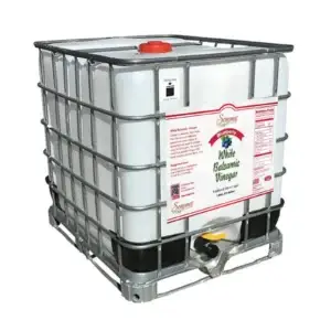 275 gallon industrial tote of Blueberry Infused White Balsamic Vinegar from Sonoma Farm