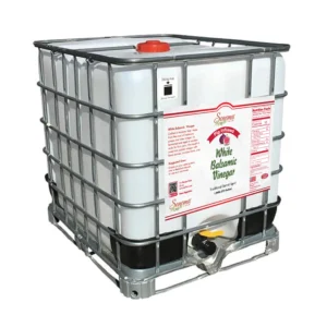 275 gallon industrial tote of Fig Infused White Balsamic Vinegar from Sonoma Farm
