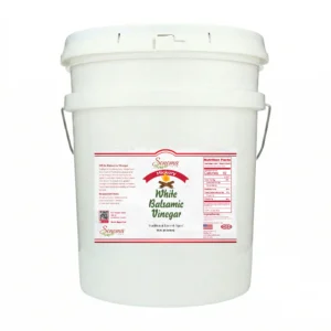 5 gallon container of Hickory Infused White Balsamic Vinegar Glaze from Sonoma Farm