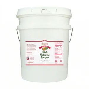 5 gallon container of Pineapple Infused White Balsamic Vinegar Glaze from Sonoma Farm