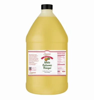 1/2 gallon container of Pineapple Infused White Balsamic Vinegar Glaze from Sonoma Farm