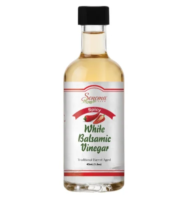 44ml sample bottle of Spicy Red Chili Infused White Balsamic Vinegar from Sonoma Farm